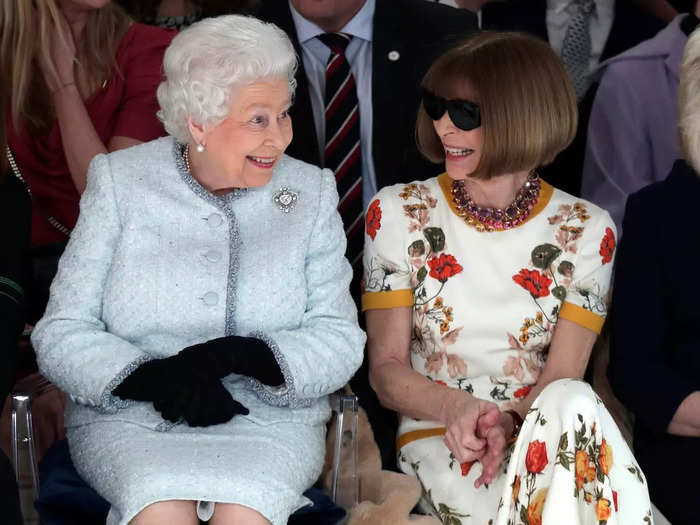 Queen Elizabeth and Anna Wintour sat next to each other at a runway show.