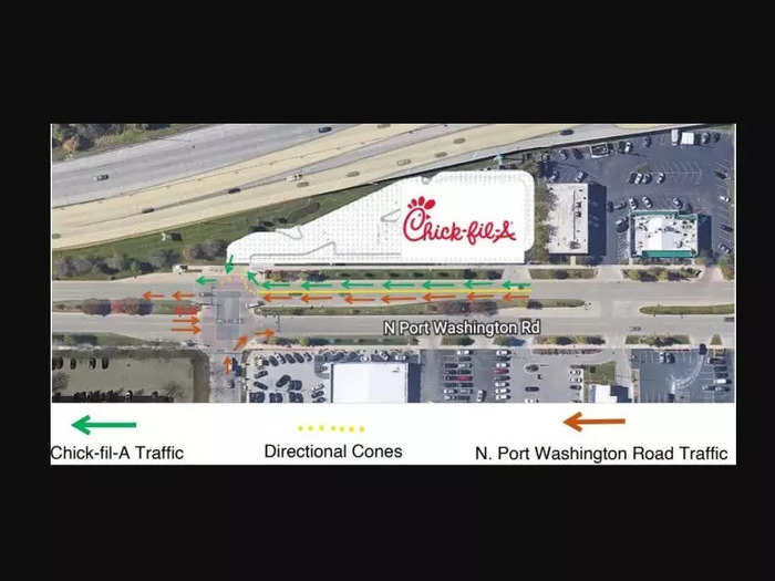 The restaurant also created a new traffic plan with one lane of the road dedicated to Chick-fil-A customers.