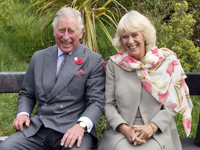 Charles and Camilla, the Queen Consort (then Duchess of Cornwall) shared a laugh after encountering a bumblebee during their 2015 tour of New Zealand and Australia.