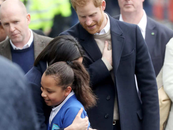 When she was a working royal, she had no problem giving out hugs on royal engagements.