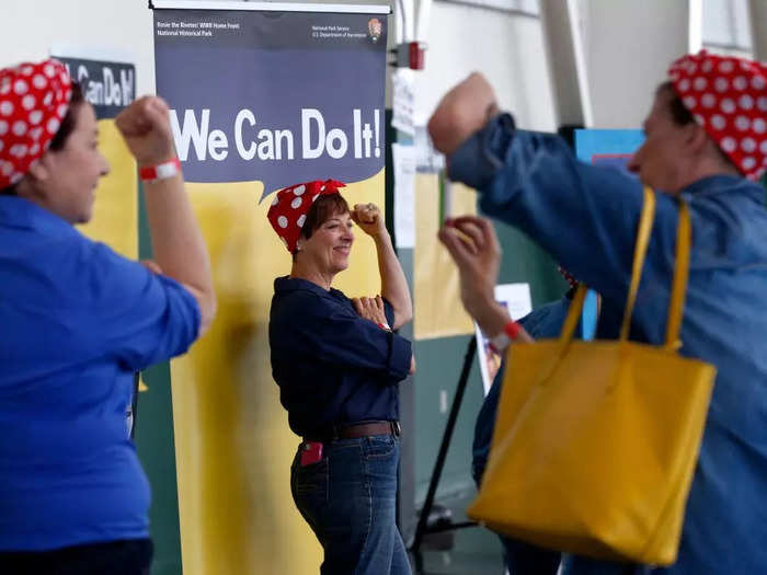 Transform into cultural icon Rosie the Riveter this year.