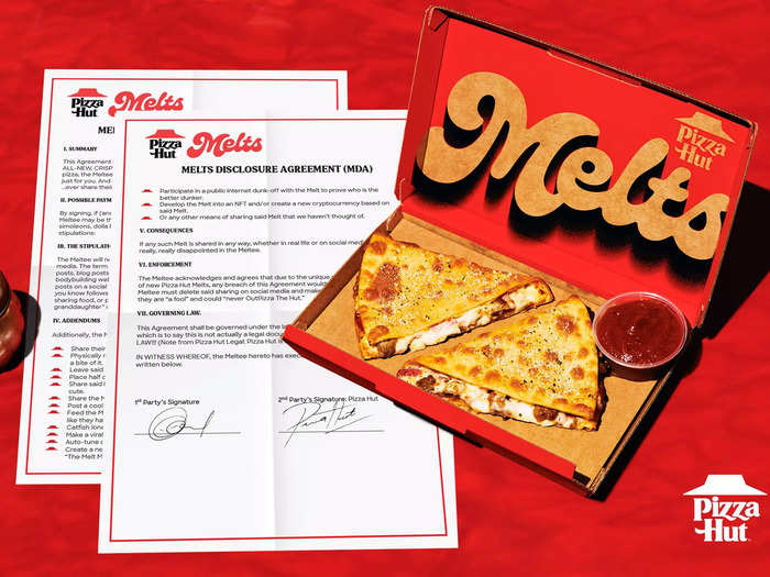 As part of the Melts launch, Pizza Hut is running a digital sweepstakes.