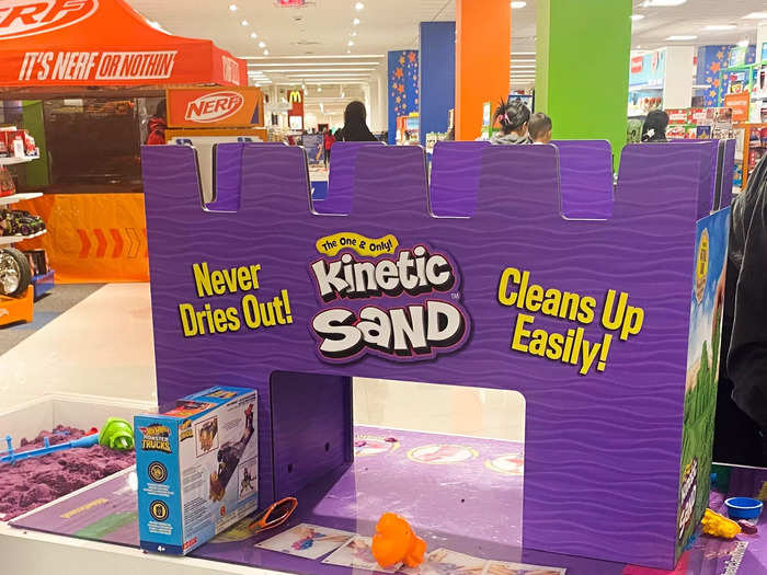 A kinetic sand station was set up close by, too.