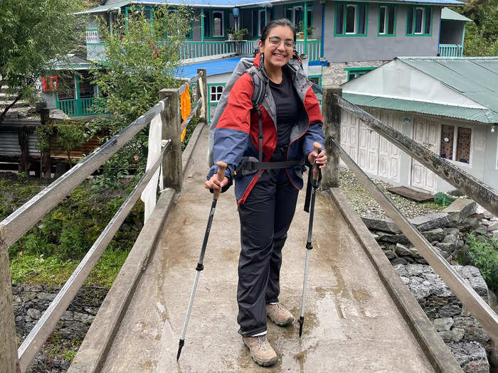 Retractable hiking poles helped me find and keep my footing on the trails.