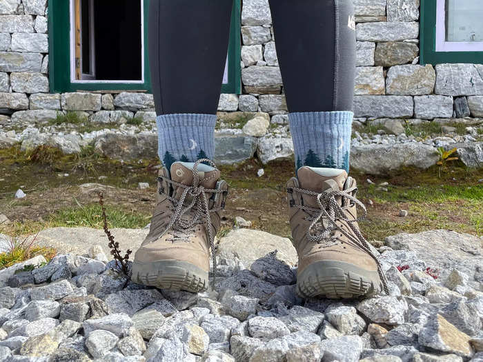 For long days of trekking, durable waterproof hiking boots were a must.