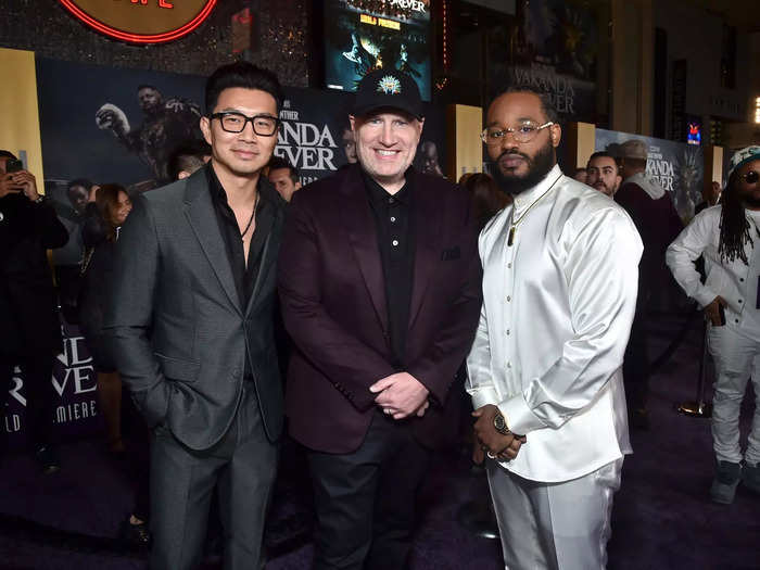 Coogler also took a picture with Marvel Studios president Kevin Feige and Shang-Chi actor Simu Liu.