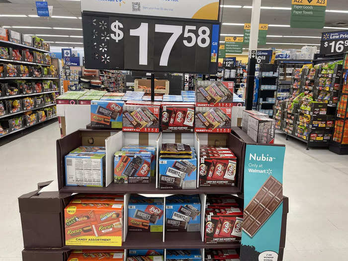 Walmart also sold packs of full-sized candy bars at a discounted rate.