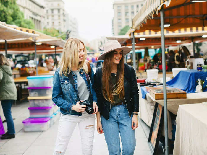 Enjoy your date by wandering around a flea market together.