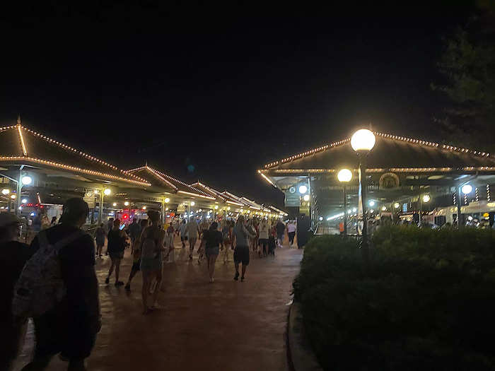 After the firework show, those crowds followed me outside the park to resort shuttles and other transportation.