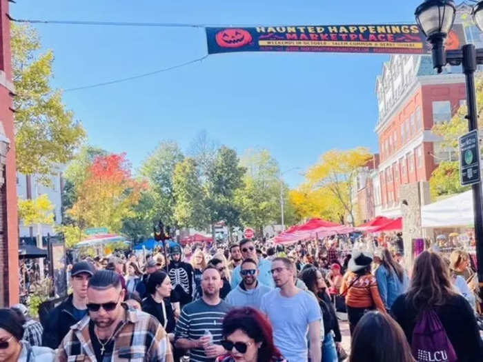 Washington Street gets similarly packed as people make their way to Lappin Park and Salem Common.