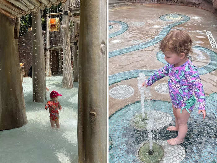 ... or two splash pad areas. One was intended for small children with several play areas, and the other had interactive fountains for toddlers and babies.