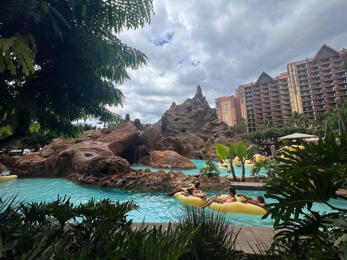 The resort has six pools, a lazy river, daily character meet-and-greets, a private beach, and 10 dining options.