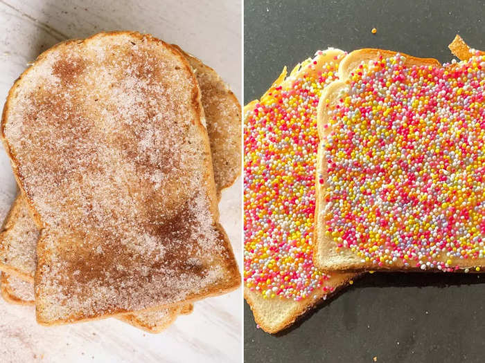 The dessert reminded me of my favorite childhood snack — cinnamon sugar toast — and I, too, rejoiced in the nostalgia of the dish.