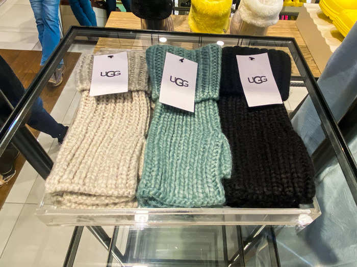 A pair of blue knitted hand warmers also caught my attention.