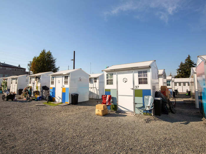 Some tiny home villages like the one at Everett Gospel Mission are temporary.