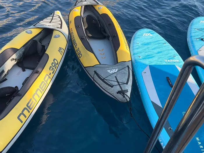 The paddle boards and kayaks were a plus.