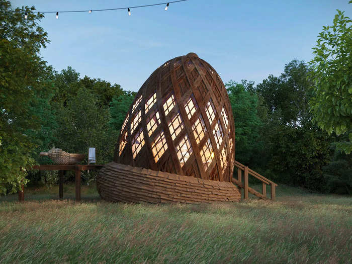 Acorn Library With Treehouse Outdoor Acorn Bath — United Kingdom