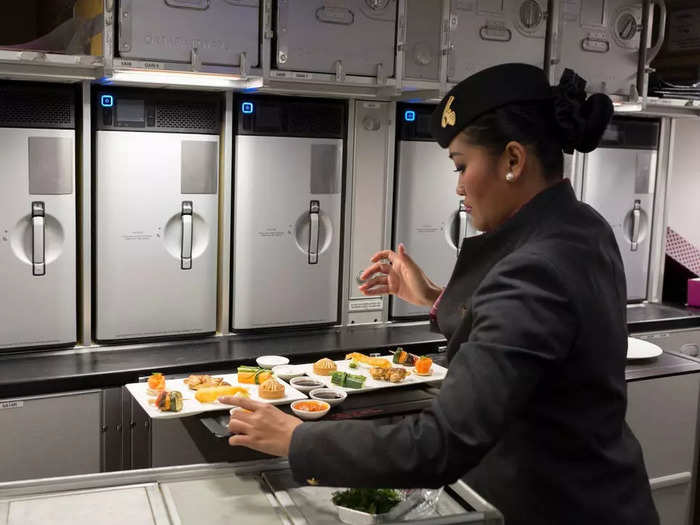 Unlike many airlines, the carrier serves its food on demand, meaning passengers can order meals whenever they want.