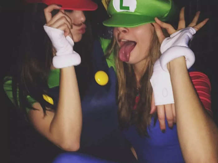 In 2014, Kendall Jenner and Cara Delevingne dressed up as the classic video game characters, Mario and Luigi.