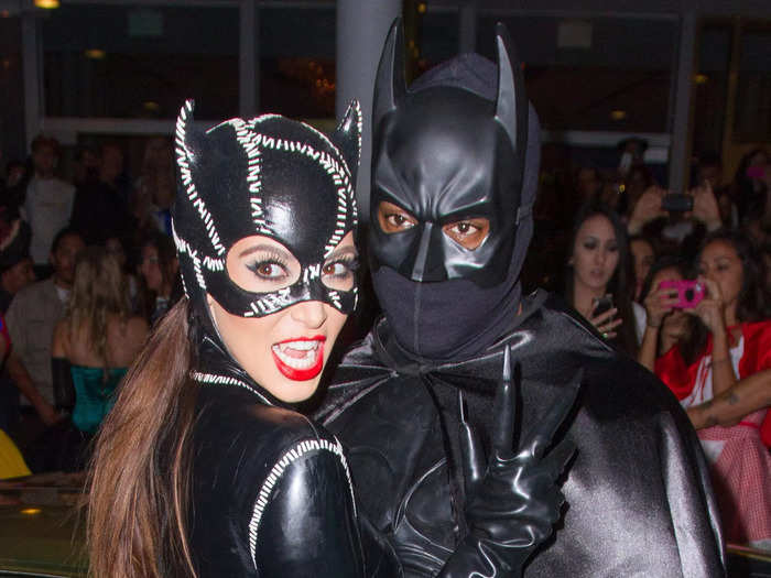 That year Kim also celebrated Halloween with a Batman and Catwoman couples costume alongside her then-boyfriend Kanye West.