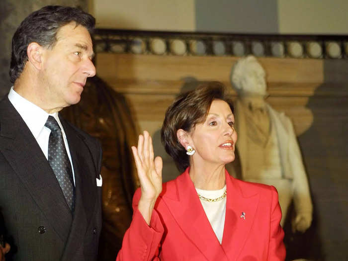 2002: Nancy was sworn in as House Democratic Whip with Paul alongside her, at the time making her the highest-ranking woman ever in Congress.