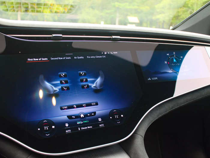 It also houses the climate controls, which permanently live in a panel toward the bottom of the screen.