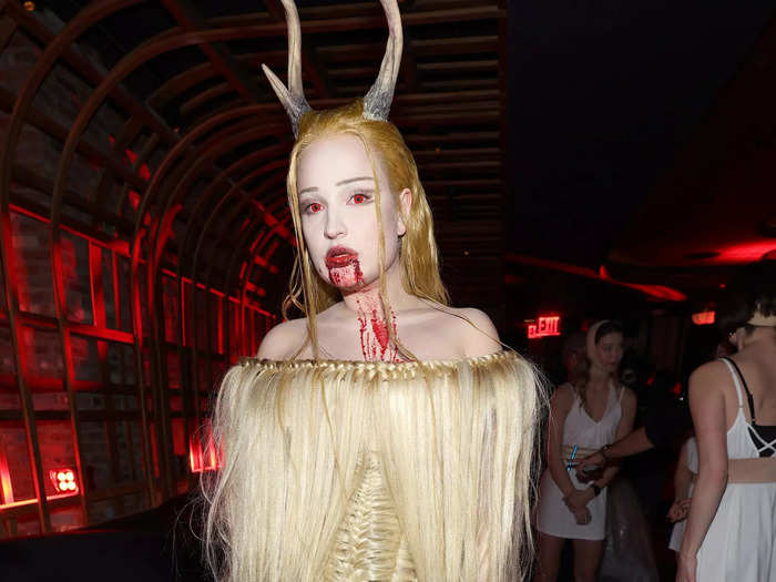 Kim Petras appeared to dress up as the mythical creature the Krampus.