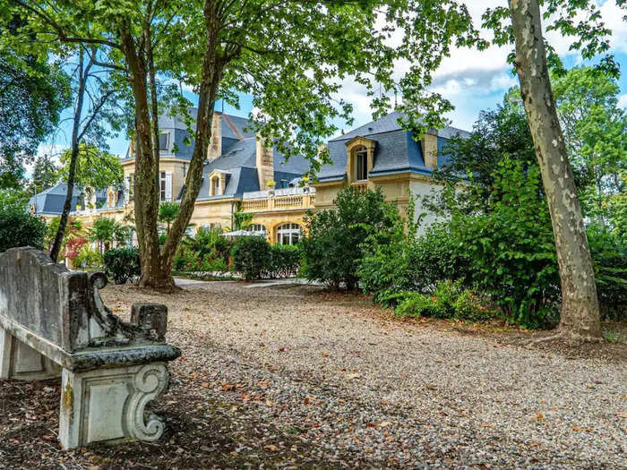 The quiet setting of the 12-acre grounds at Chateau Rauly is ideal for an afternoon stroll.