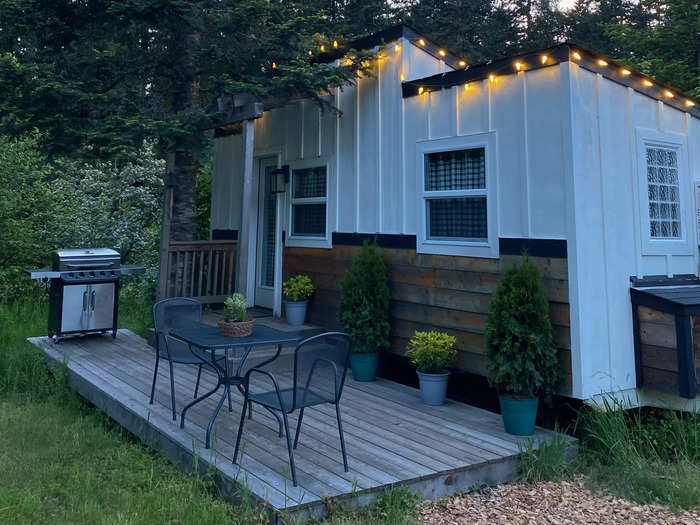 Check-in is between 4 p.m. and 8 p.m. to limit noise for the neighbors. We drove down the long, bumpy driveway at about 5 mph and then turned right at the end when we saw the tiny houses. We stayed in "My Tiny Wine Wagon," which was all lit up and ready for our arrival.