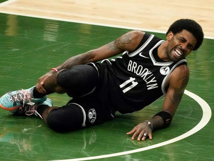 June 13, 2021: Kyrie Irving sprains his ankle in Game 4 against the Bucks, which Milwaukee won, evening the series at 2-2.