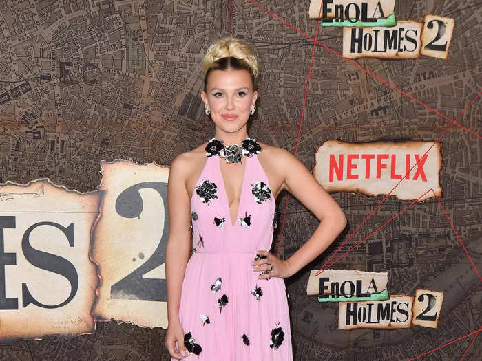 That same night, she attended the "Enola Holmes 2" premiere in a pink gown that was custom-made for her by Louis Vuitton.