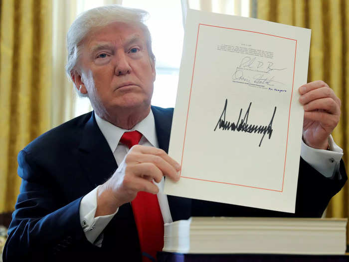 Former President Donald Trump has been known to use a Sharpie as his writing utensil of choice — wielding it on presidential documents and fan autographs alike.