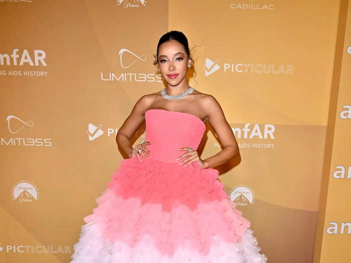 Tinashe was pretty in pink with her ruffled ball gown.