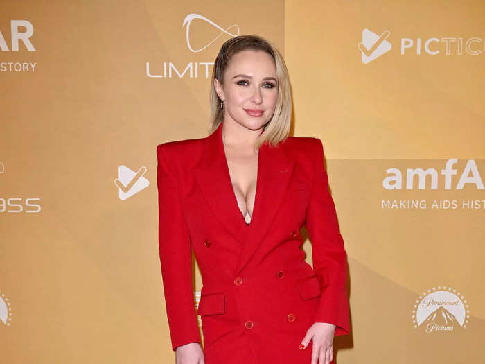 Hayden Panettiere went with a dramatic, red minidress for the event.