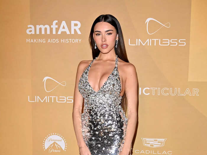 Madison Beer dazzled her way down the red carpet in a sequin-covered gown.