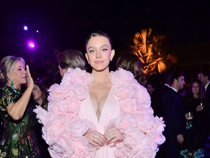 Sydney Sweeney looked ethereal in a floral couture gown designed by Giambattista Valli.