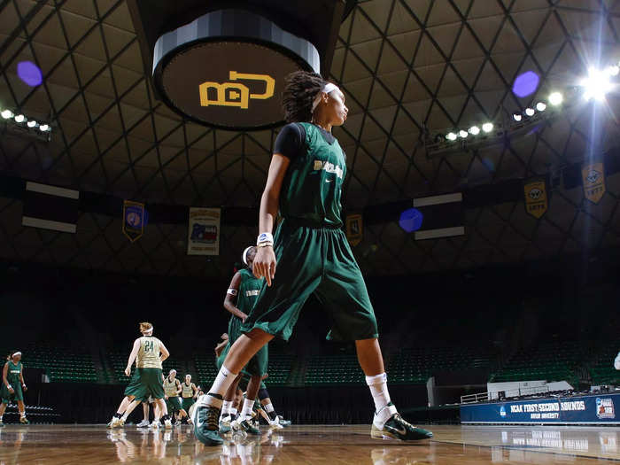 Once again, Griner managed to excel on the court despite tumult she was facing off of it; 23 points, 7.8 rebounds, and 4.6 blocks per game her sophomore year were good enough for First Team All-America honors.