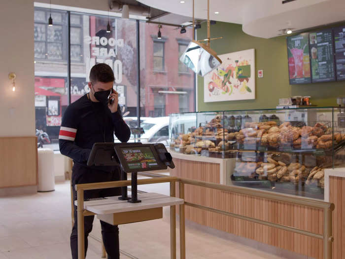 Unlike the To Go store, the Urban format has some counter seating and some front-of-house workers.