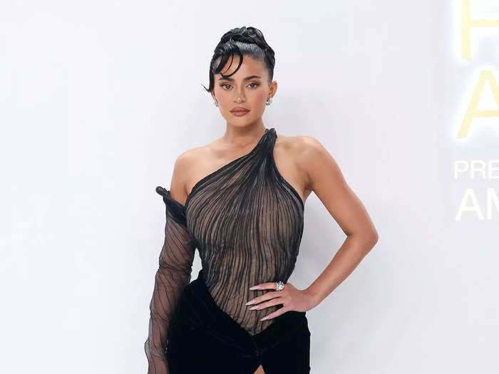 Kylie Jenner opted for a nude-illusion gown that was created two years after she was born.