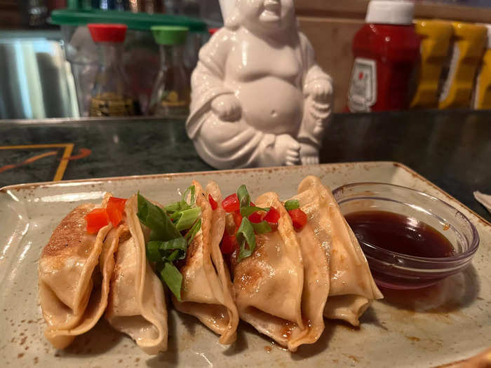 I started with pot stickers as an appetizer.