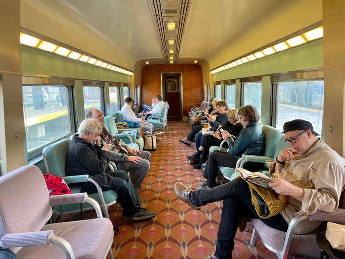 More affordable $149 tickets get you a seat in "Tavern Lounge No. 43." Passengers in the BYOB car were served buffet-style sandwiches and sides.