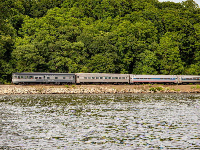 From June through November, the restored train cars can be found attached to the back of an Amtrak train traveling along the Hudson River from Penn Station to Albany, New York.