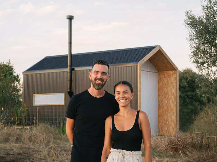 It took Romero and Diaz six months to finish building their 193-square-foot cabin.