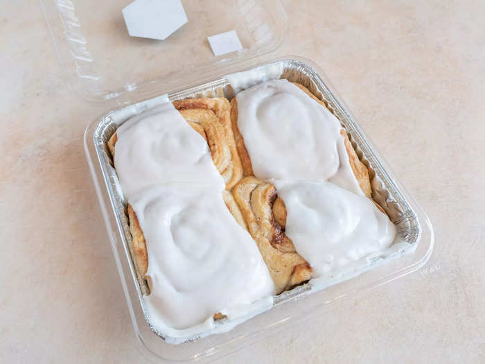 I purchased a four-pack of cinnamon rolls from Walmart.