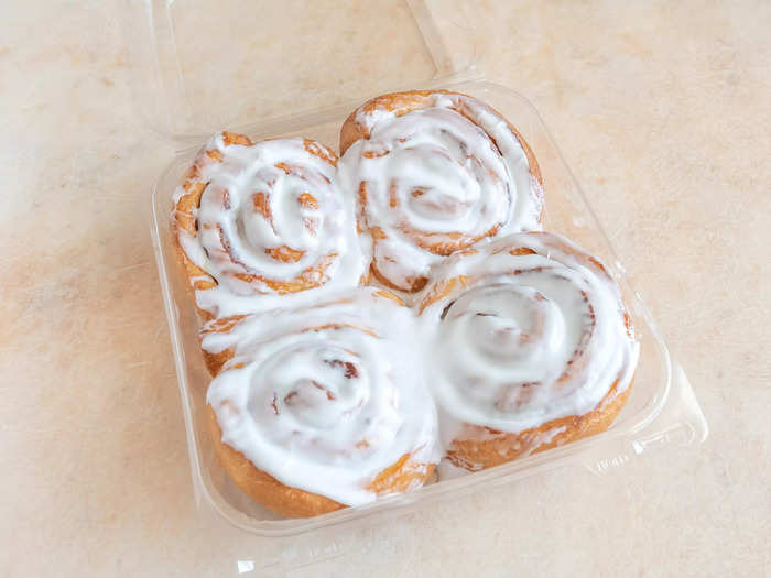 I purchased a four-pack of cinnamon rolls from Safeway.