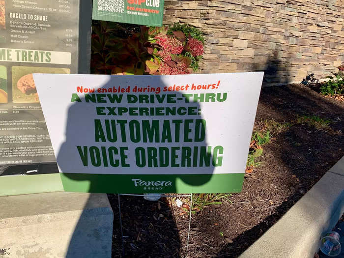 A small sign next to the menu board confirmed that the automated ordering system was in use.