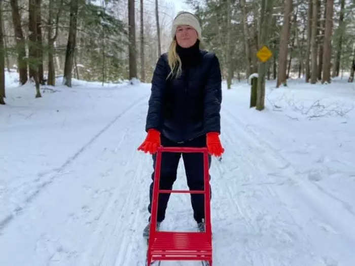 I get a winter workout with kicksledding and warm up with fish boils in Fish Creek, Wisconsin.