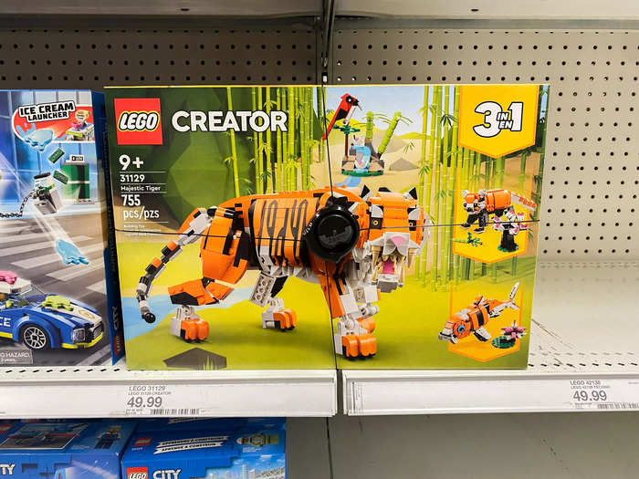 Lego prices were marginally cheaper at Target, which charged $41.99 for this tiger set that Macy