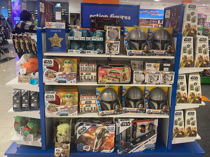 The "Star Wars" section had everything from Boba Fett helmets to lightsabers that were priced between $16.99 and a whopping $278.99.