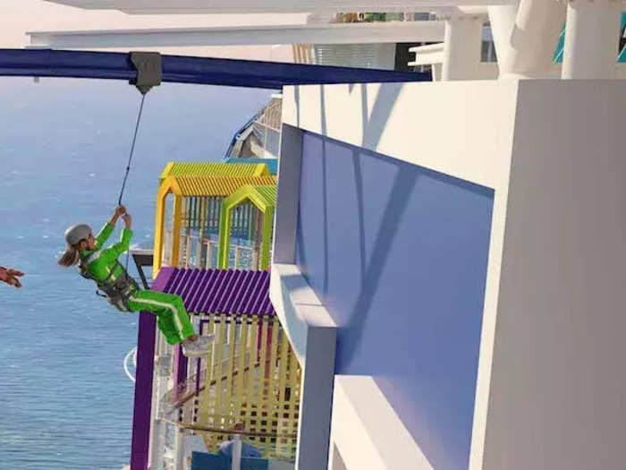 This outdoor rope and obstacle could leave people strapped to the ship and dangling 154 feet over the water.